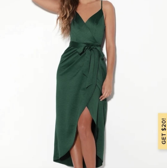 Lulu's satin green dress - Picture 1 of 1